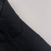 DRESSTERIOR ドレステリア ストライプ柄 段返3B 背抜き テーラード ジャケット 42/ブラック系 メンズ