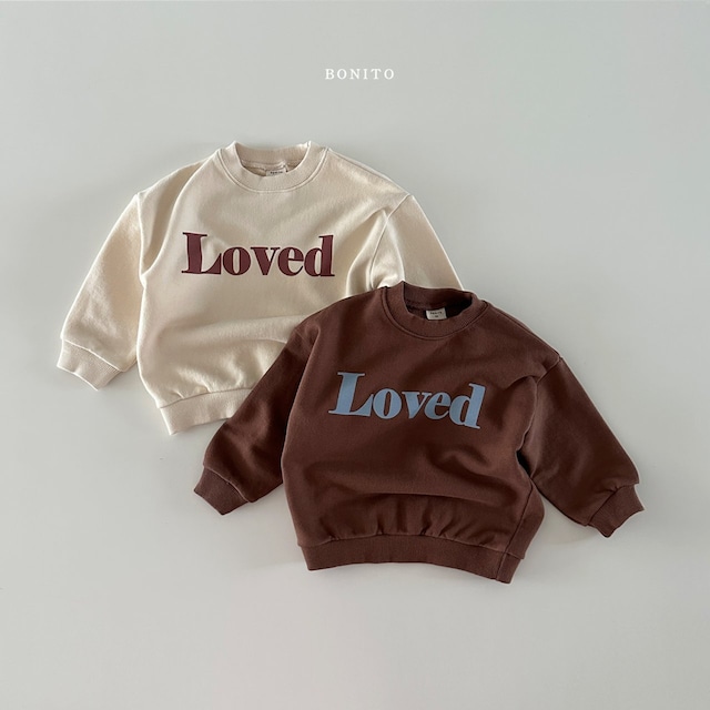 12m(80)【即納】bonito Lovedトレーナー　creamのみ入荷