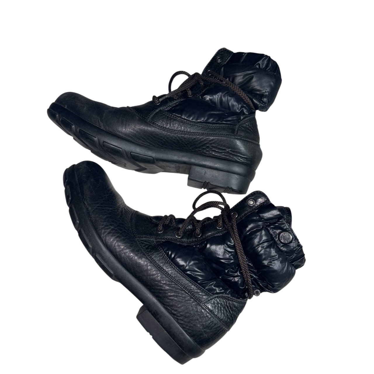 MONCLER leather × down boots