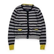 SVINSVING スウィンスウィング ボーダー ニット カーディガン 42/ブラック×グレー レディース