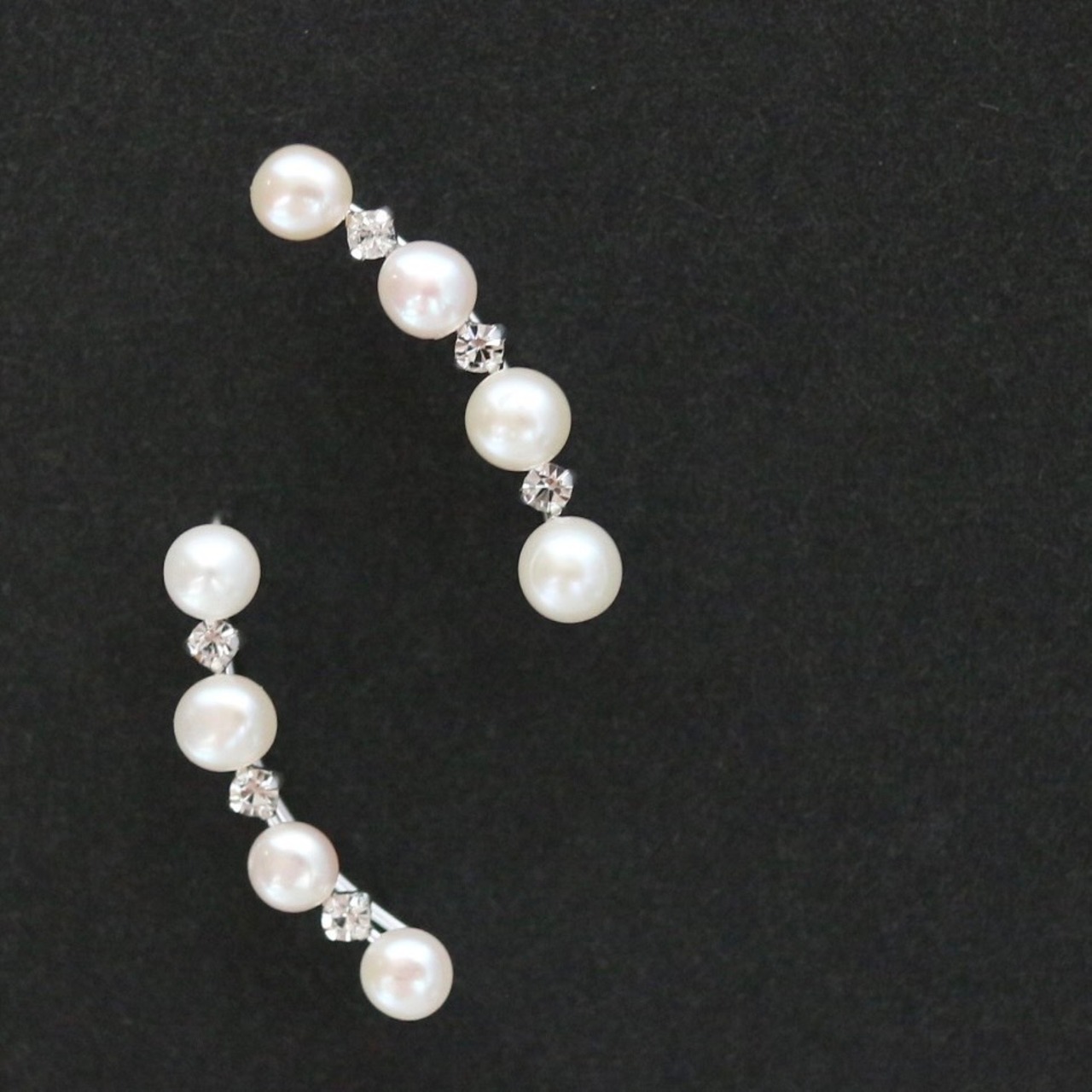 淡水パール×ジルコニアストーンイヤーカフ