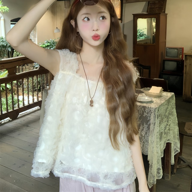 【tops】チュールキャミブラウス　M32602