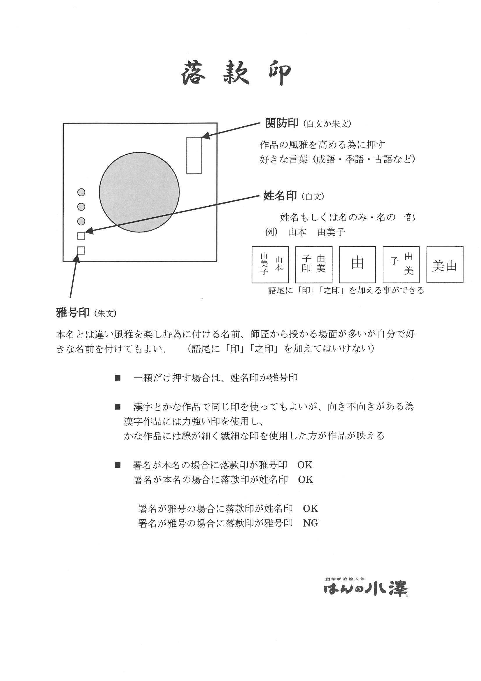 落款印 21ミリ 2文字 | はんの小澤