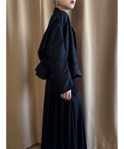 girly mode black frill shirt-4861-8