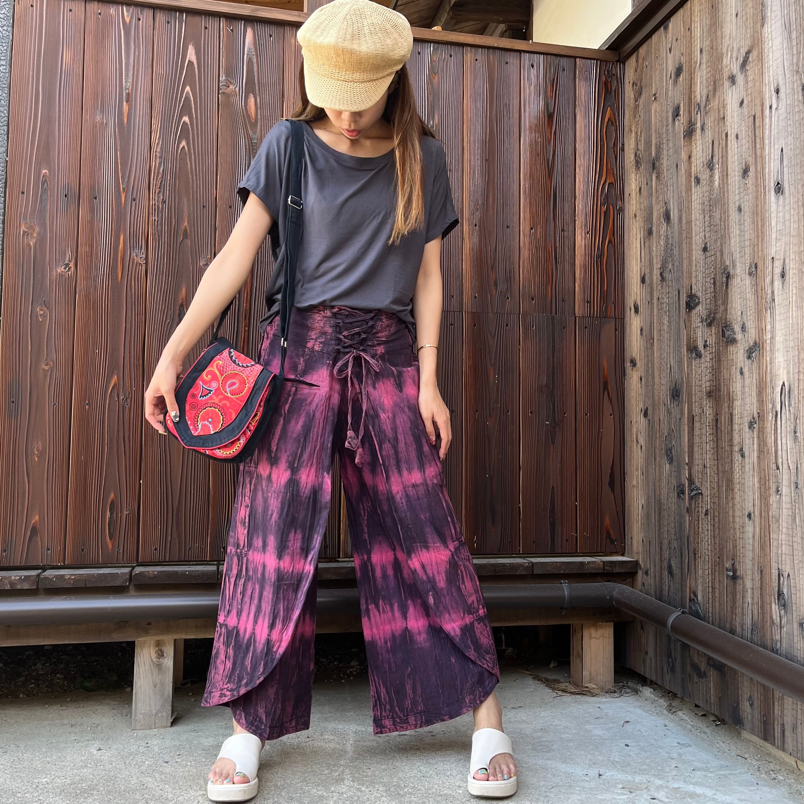 キャピタル ラップパンツ タイパンツ風 サルエル ネイビー 2 ウエスト