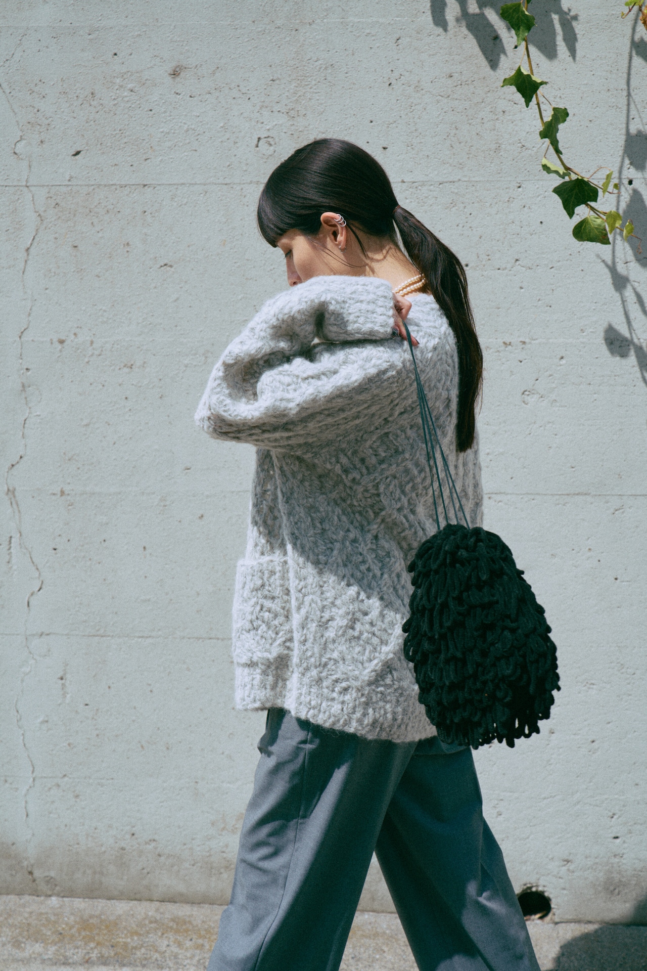 Fluffy Hand Lacy Cardigan Knit