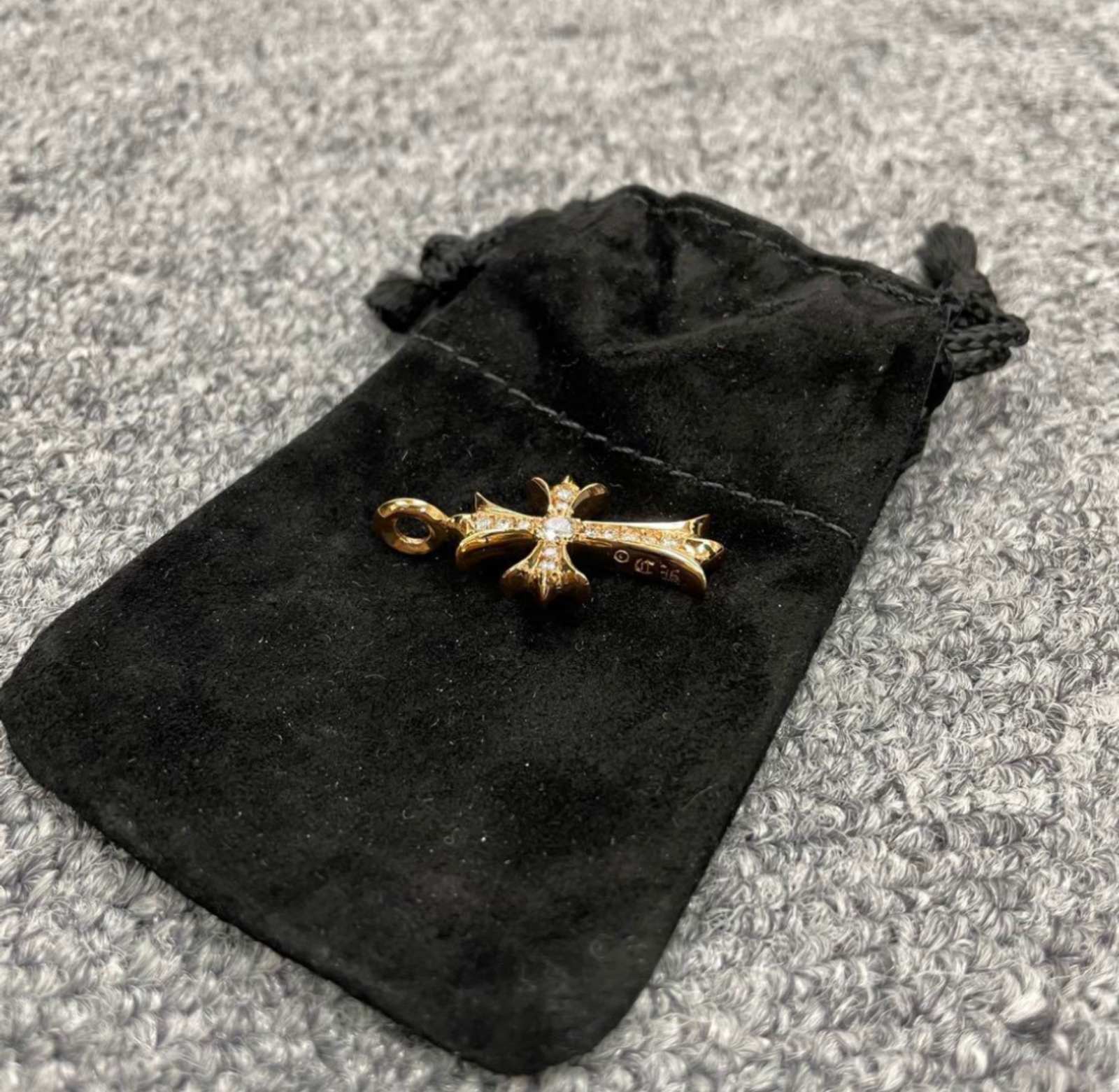 CHROME HEARTS クロムハーツ 22K TINY CH CROSS Chrome Hearts 22K Gold Tiny CH Cross Charm Pendant | eBay