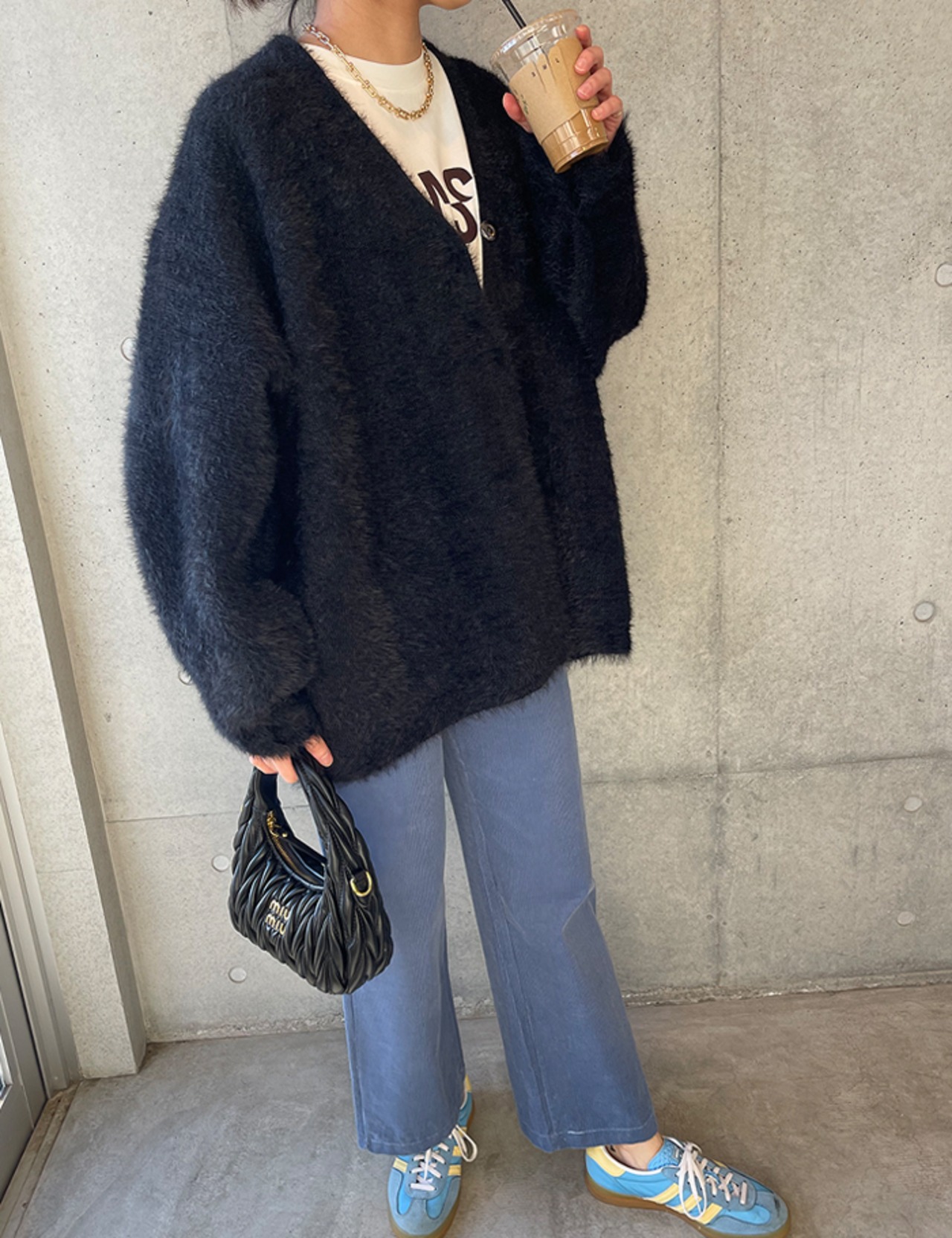 【25aw・再販】Cashmere Over-fit Cardigan_Black