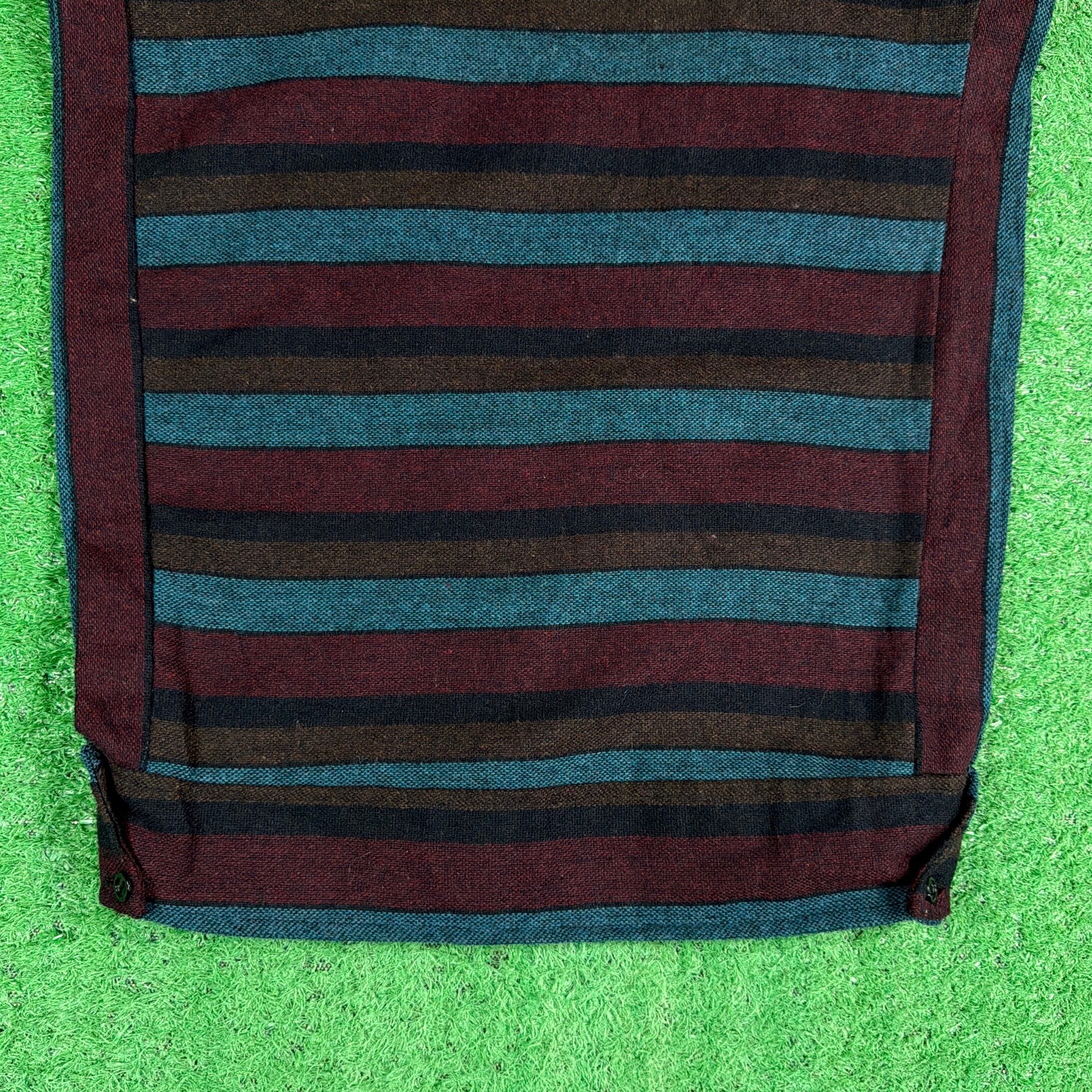 vintage 古着 アメリカ製 60s70s ボーダー半袖ニット バックジップ Lady's】 70s - 80s Vネック デザイン ベスト / アメリカ製 USA製 70