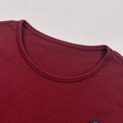 Mademoiselle NON NON マドモアゼルノンノン ワッペン デザイン 長袖 Tシャツ カットソー M/ワインレッド レディース