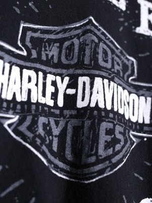 "Harley-Davidson" XXL over silhouette front and back print tee