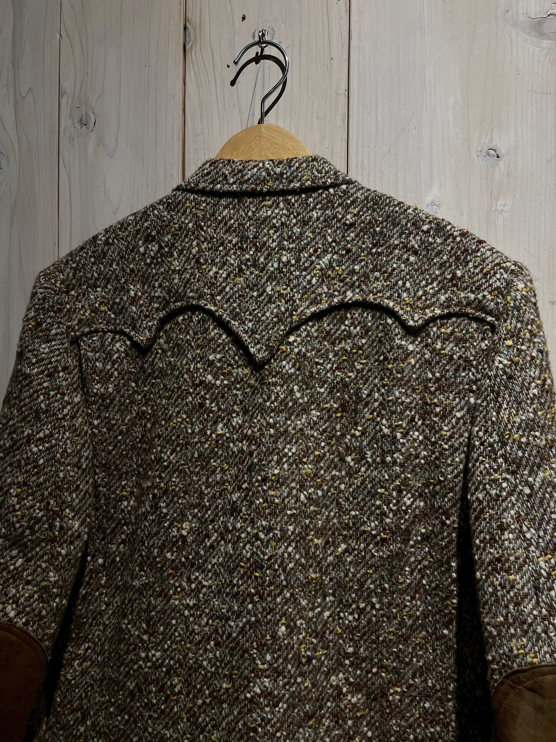 Caka ヴィンテージ テーラードジャケット ツイード a.k.a.C.a.k.a vintage】60's〜70's Suede Leather Switching Vintage