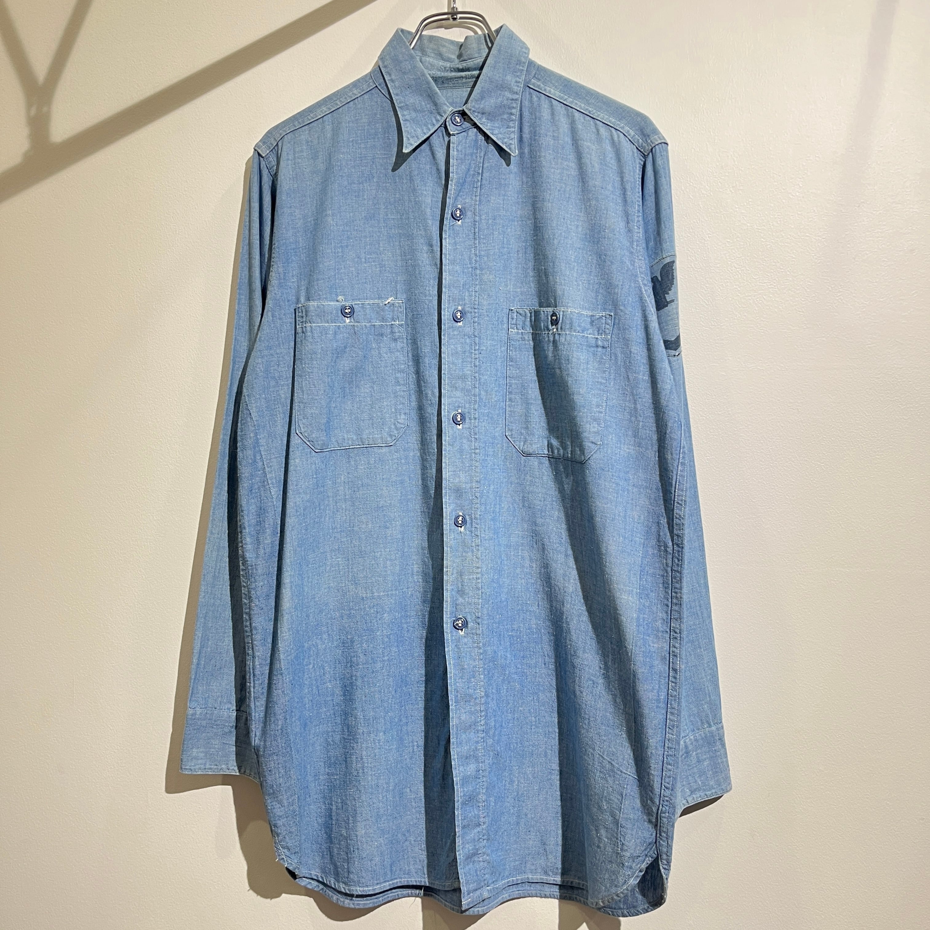 50s〜60s US NAVY Chamblay Shirt 14-14H 50年代 60年代
