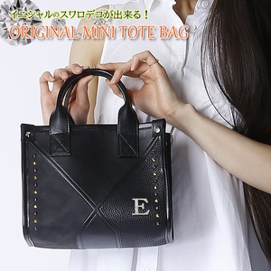 イニシャルスワロデコ ミニトートバッグ アワーグラスシリーズ（ブラック） ミニトートバック ゴルフバッグ ゴルフバック  カートバッグ カートバック