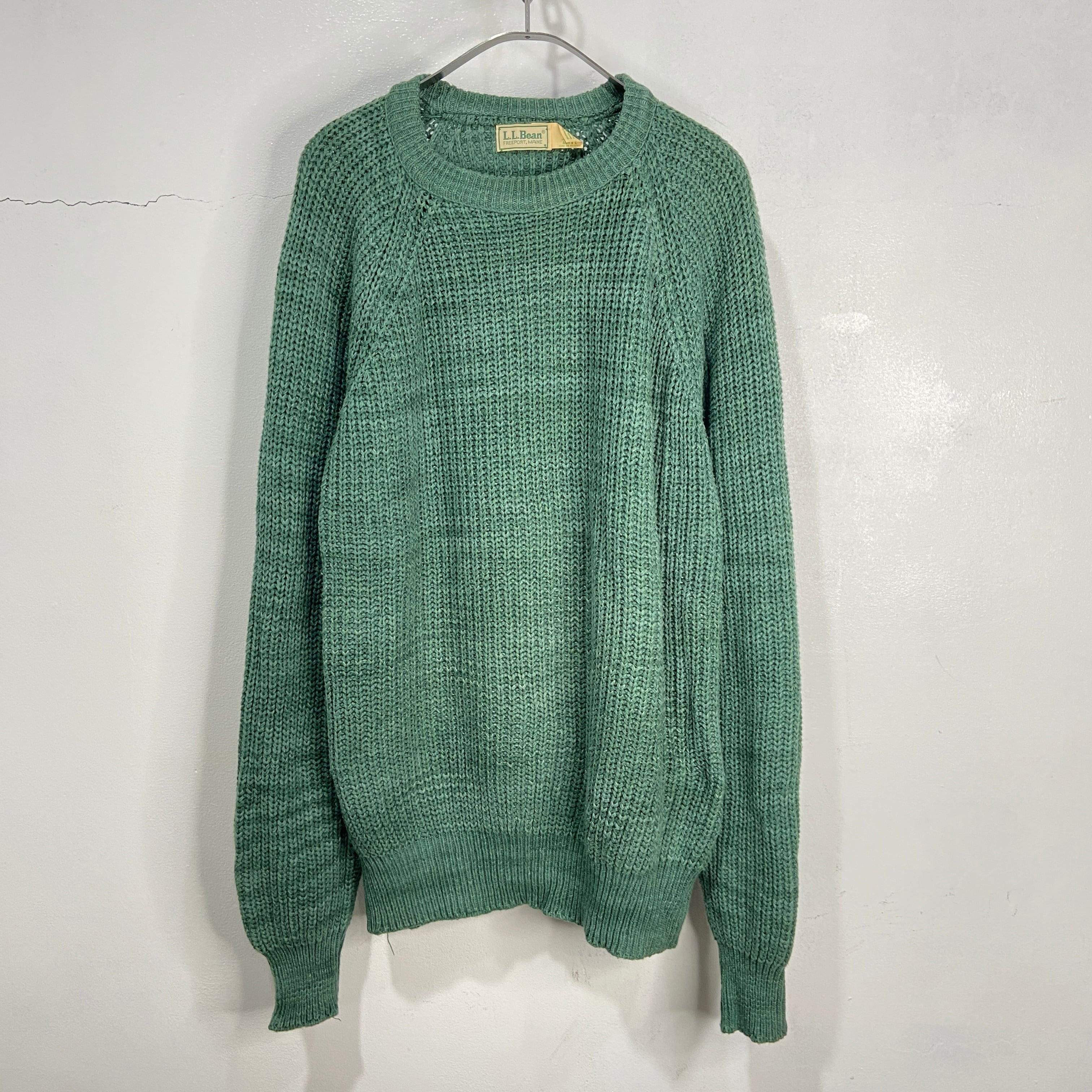 70s 80s USA製 L.L.Bean コットンニット セーター 緑 L | 古着屋 Uan