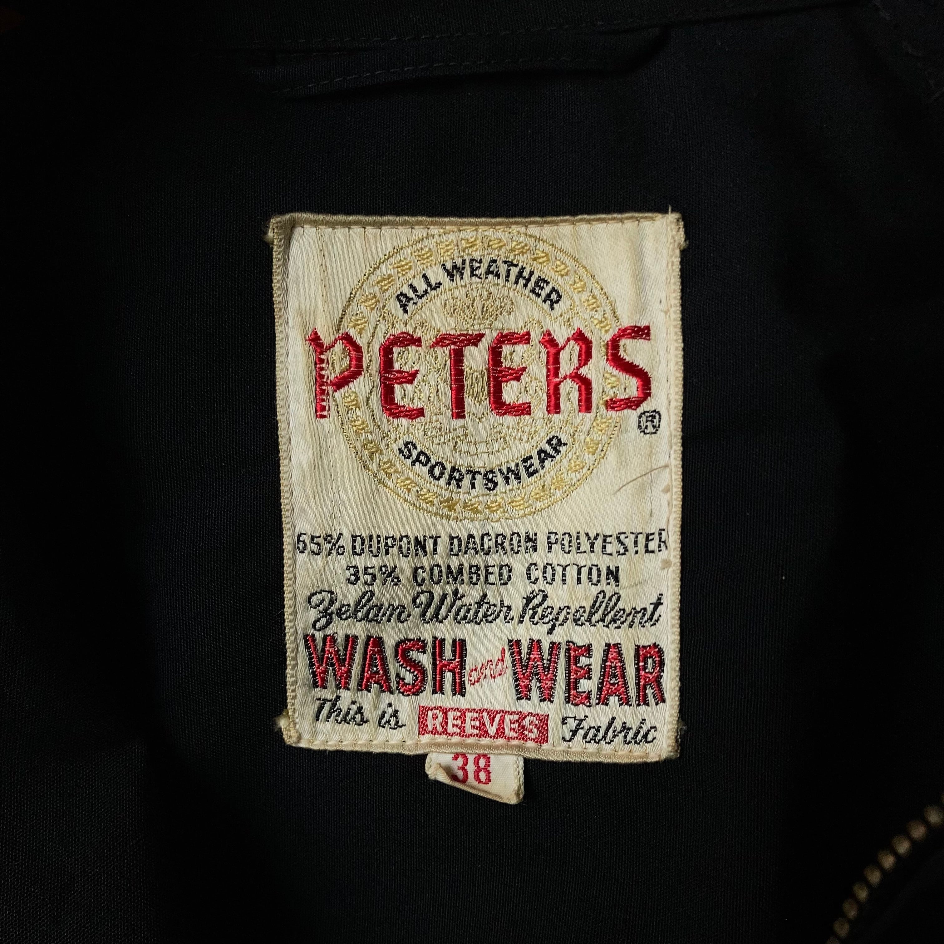 60~70's PETER'S ブラックスウィングトップ SIZE 38【0304A19 