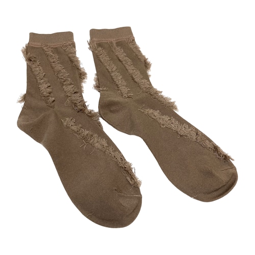 【solmu select】 fusafusa socks（milk tea）