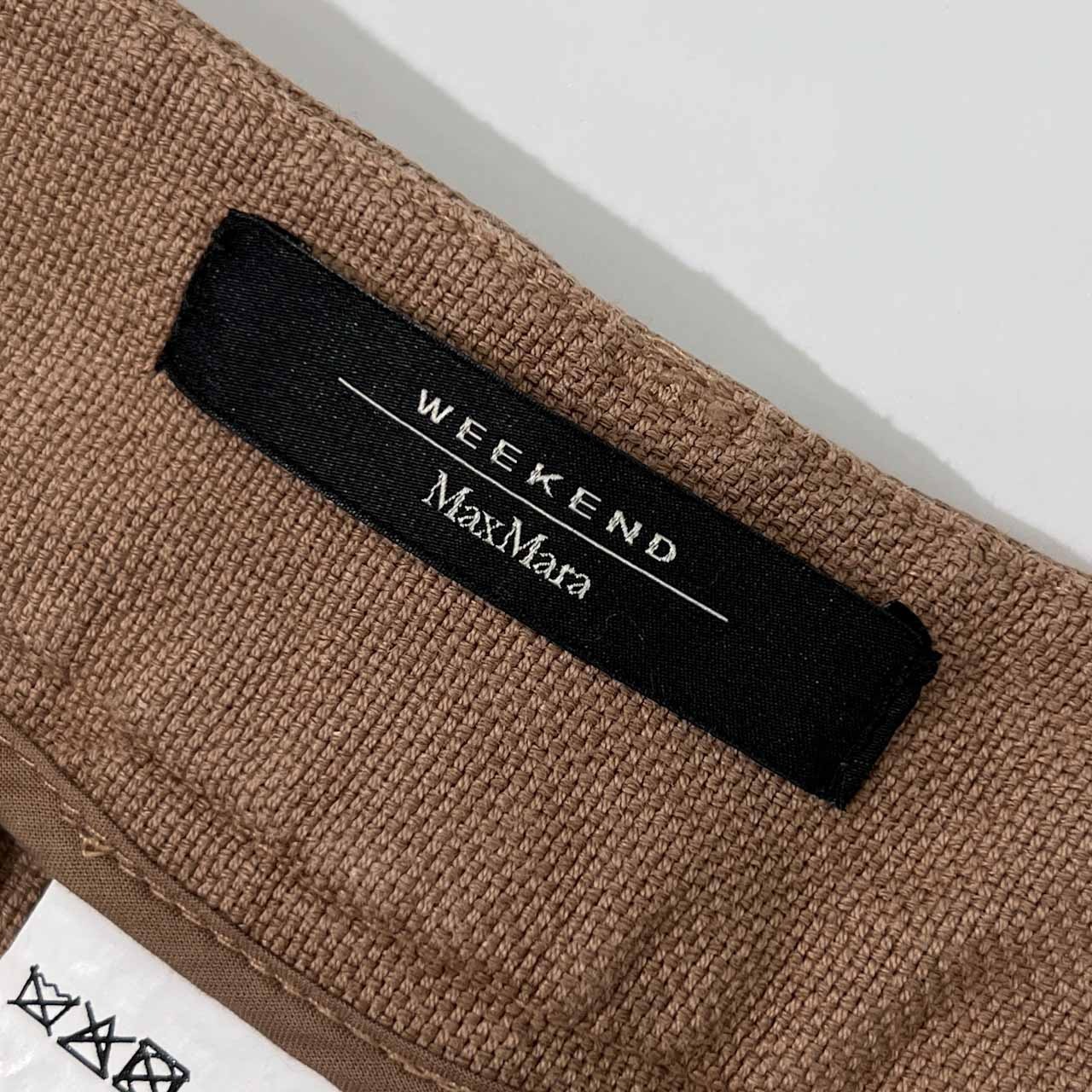 WEEKEND MaxMara ウィークエンドマックスマーラ リネン&コットン フリンジ パンツ スラックス 44(I) /ブラウン系