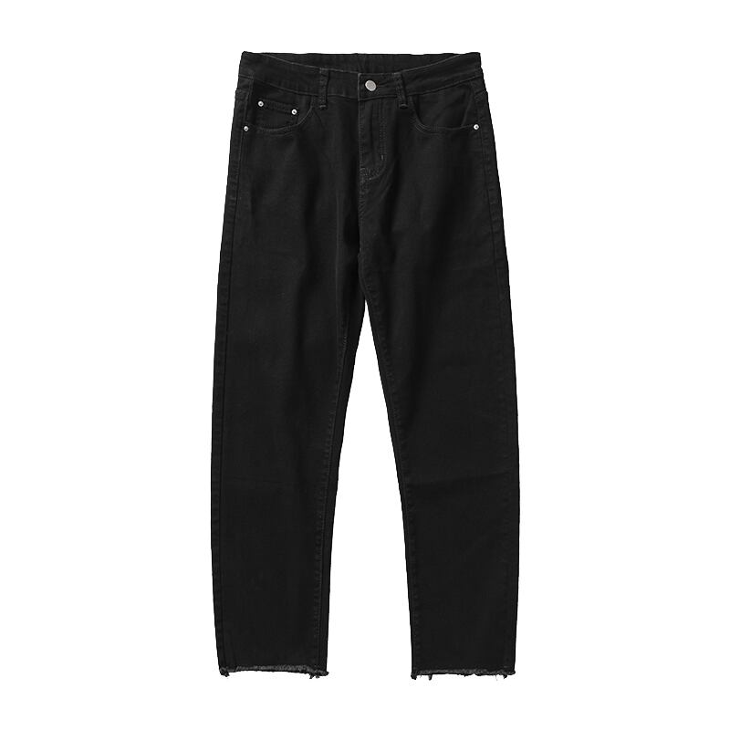 全1色 デニム パンツ ストレート カジュアル ダメージ おしゃれ