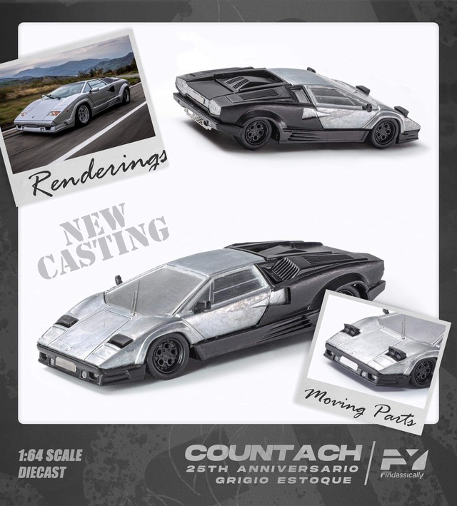 Finclassically Countach 25th Anniversary Edition Silver 1/64  FY64008