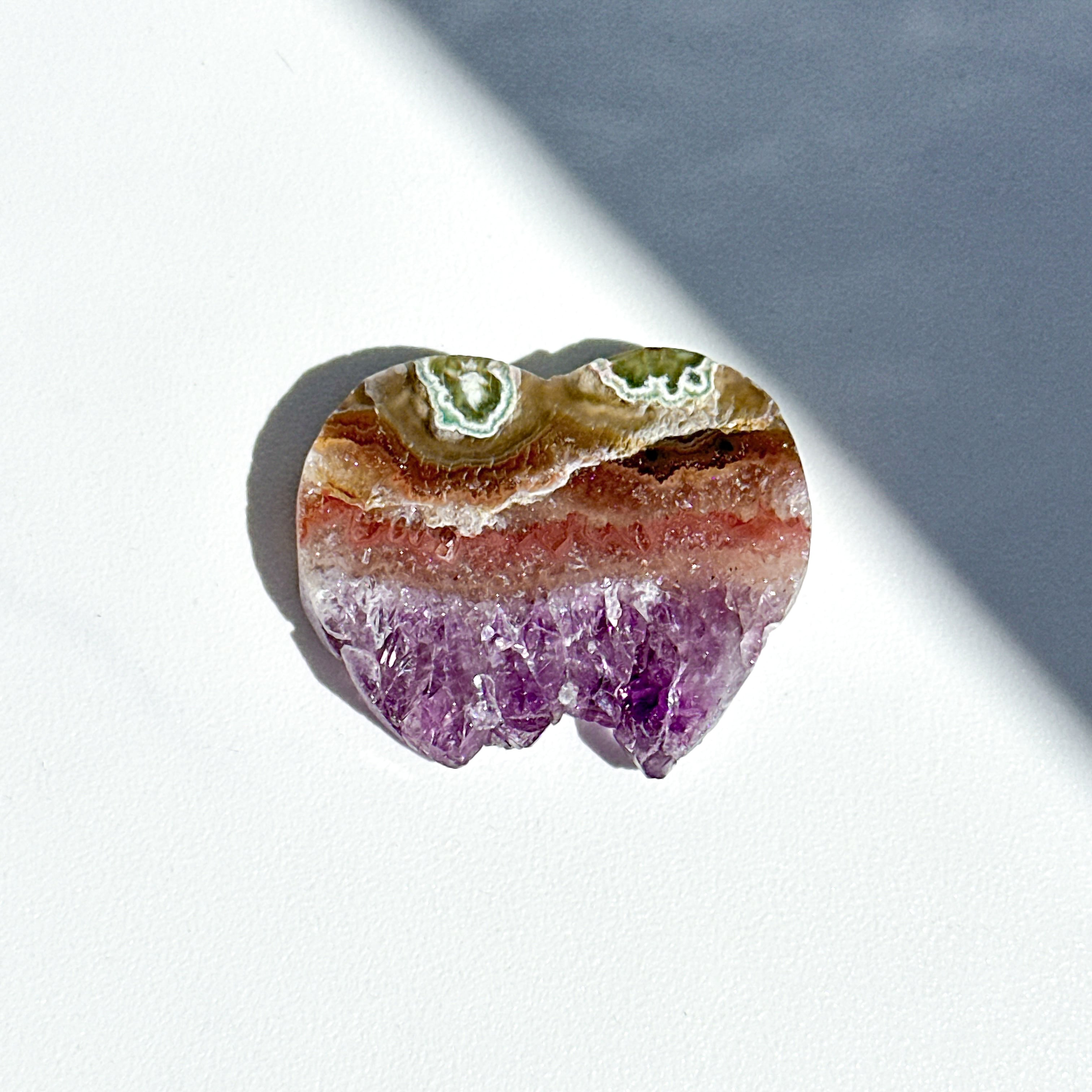 アゲート×アメジスト ハート02◇ Agate× Amethyst ◇天然石・鉱物・パワーストーン・インテリア