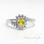 D008 送料無料 レディース 指輪 アクセサリー イエロートパーズ キュービックジルコニア 可憐リング