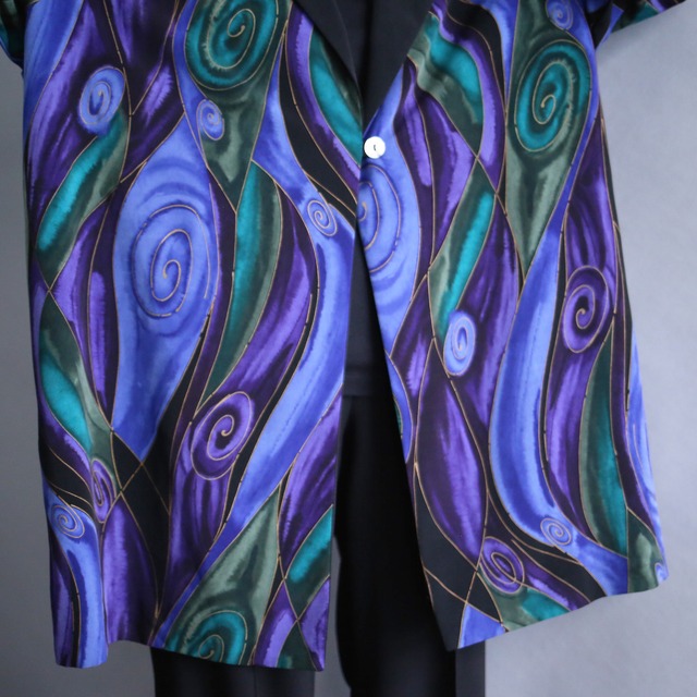 mysterious art pattern 1b shell button easy tailored jacket