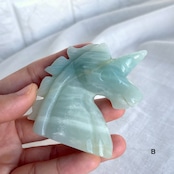 ユニコーン*アマゾナイト*イットリウムフローライト*カービング*250904*天然石*置き物*インテリアストーン