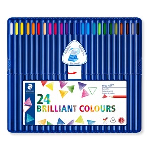 【在庫処分】ステッドラー(STAEDTLER) 色鉛筆 24色 三角軸 油性色鉛筆 エルゴソフト 157 SB24