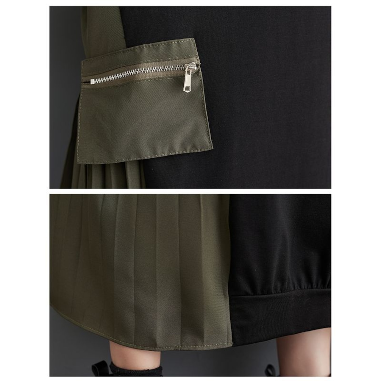 サイドプリーツ ロングワンピース 00063