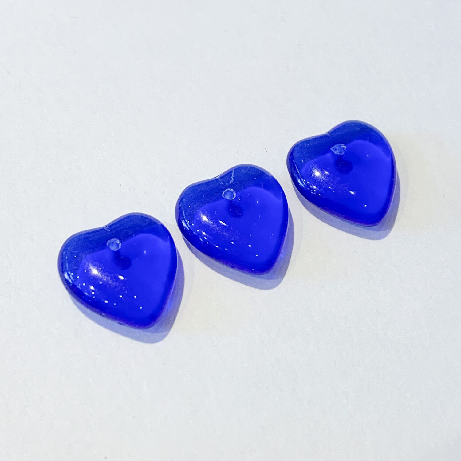 No.288 ガラスチャーム　チェコ　2ペア チェコガラスハートチャーム | Dua-アクセサリーパーツショップ