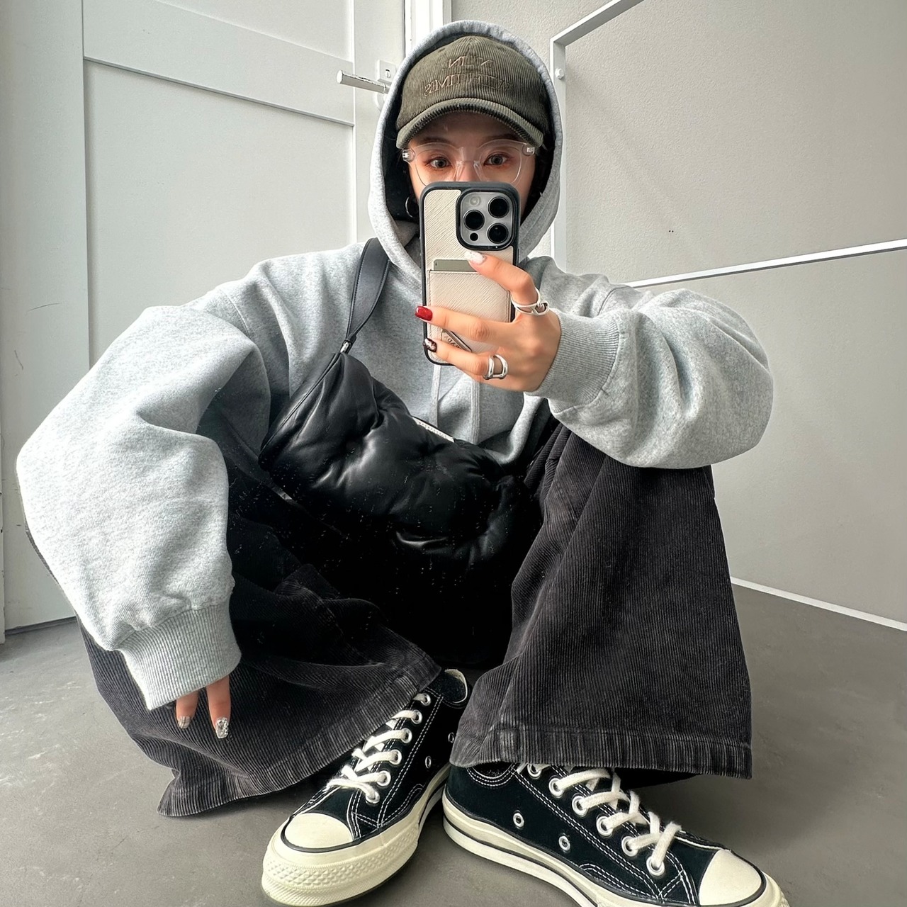 コーデュロイワイドPT/ブラック