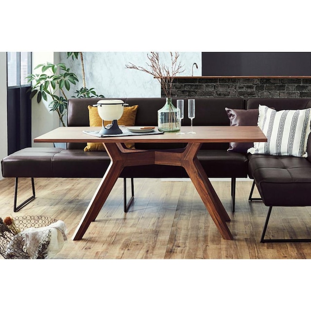 ダイニングテーブル 4人 150 おしゃれ 北欧 ウォールナット材 無垢材 木製 木 天然木 ナチュラル ブラウン 幅150cm