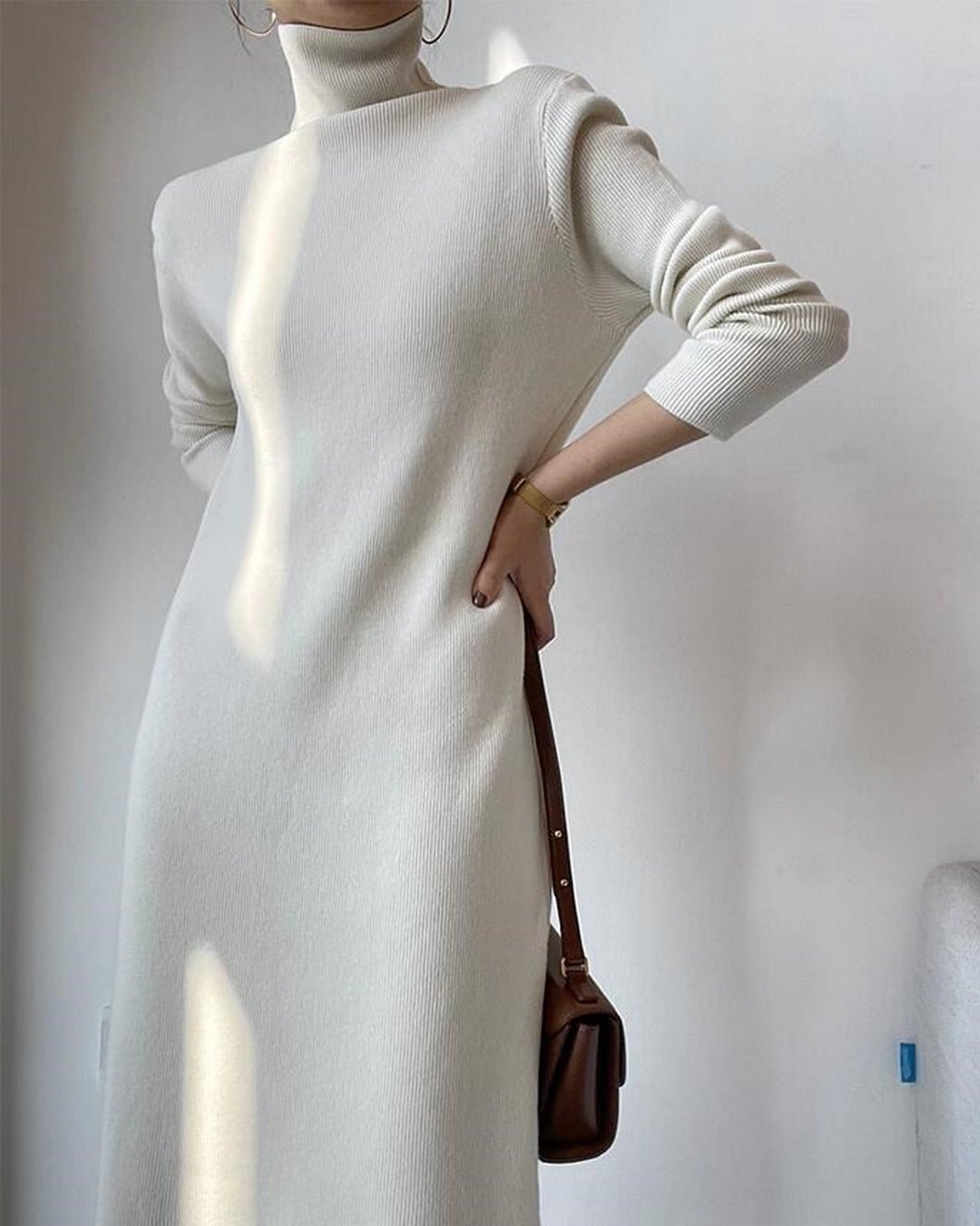 タートルネックロングワンピース A24180