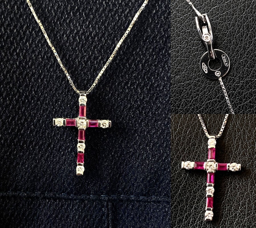 ダミアーニ風　K18 ダイヤモンド クロス ネックレス 2way ダミアーニ風K18 ダイヤモンド クロス ネックレス 2way