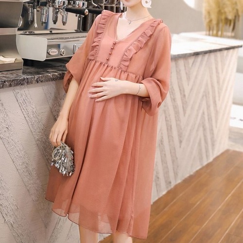 マタニティビックシフォンワンピース A-130