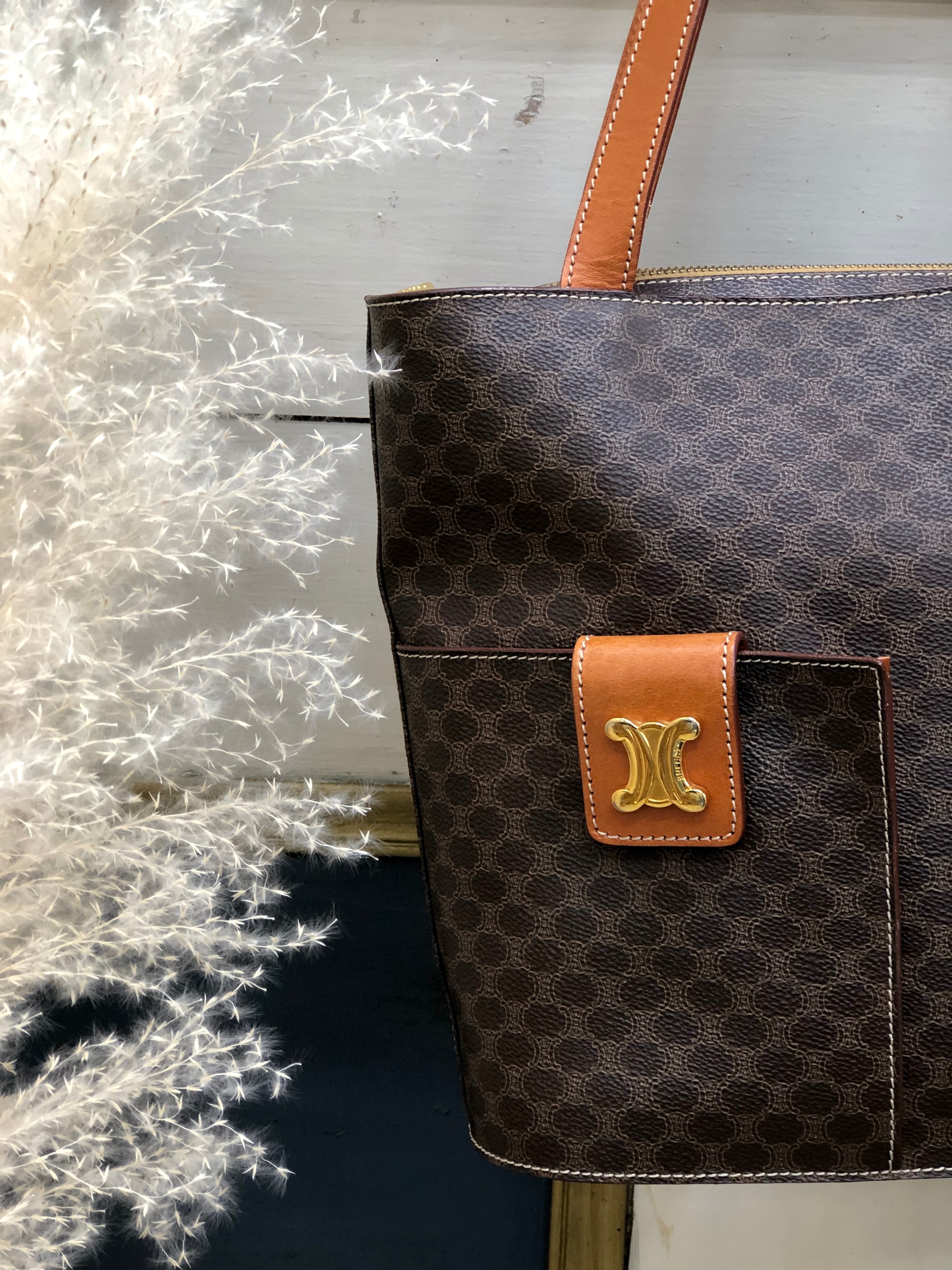 CELINE セリーヌ トリオンフ バケツ フロントポケット トートバッグ