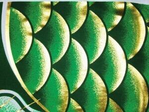 龍王誕生 緑 0.8M 撥水付き 単品販売(山下鯉のぼり)