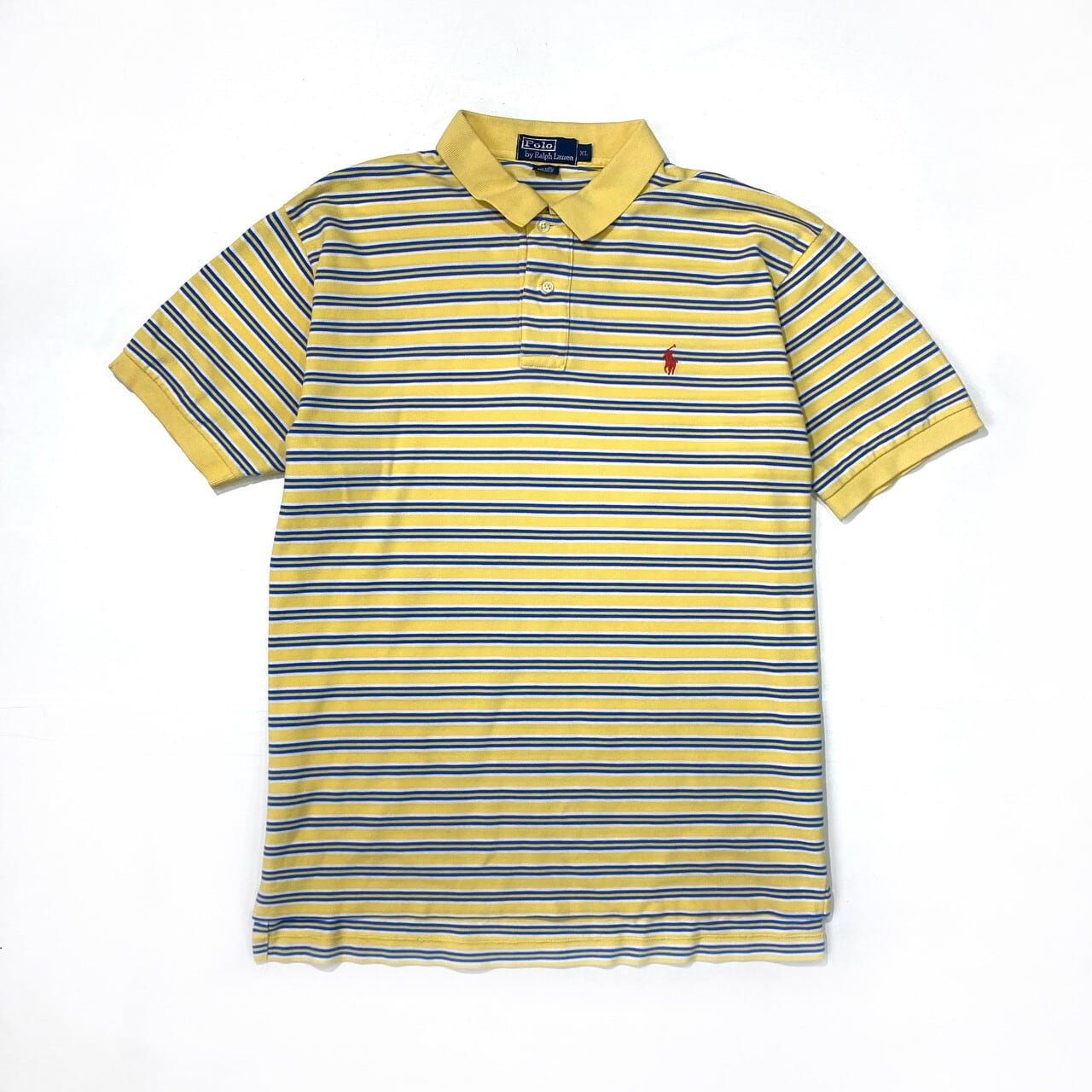 Ralph Lauren ラルフローレン ボーダー柄 ポロシャツ メンズxl イエロー 黄色 古着 ポロシャツ Sa2107 Cave 古着屋 公式 古着通販サイト