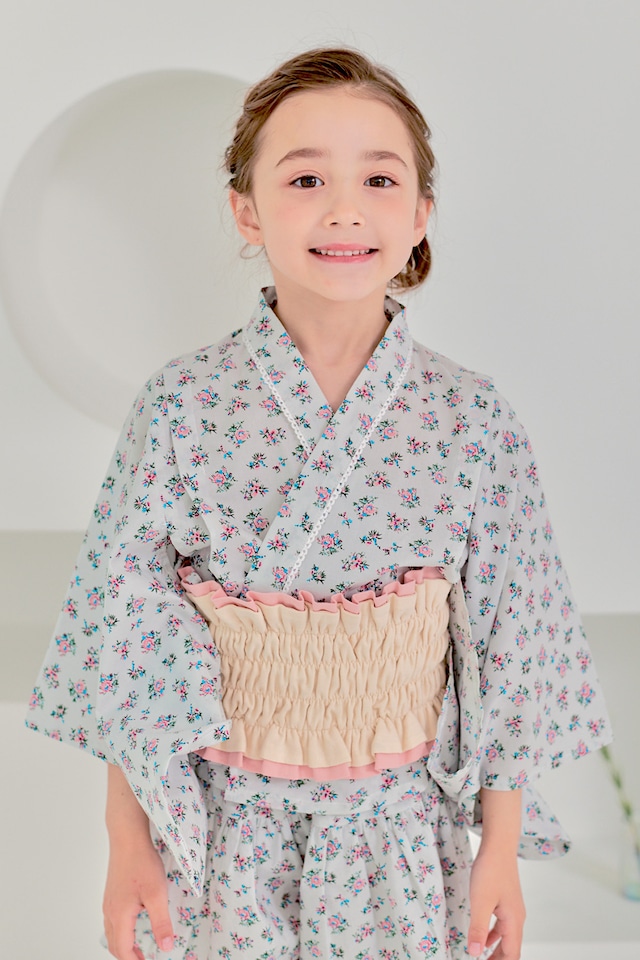 YUKATA mini dress〈Light blue〉
