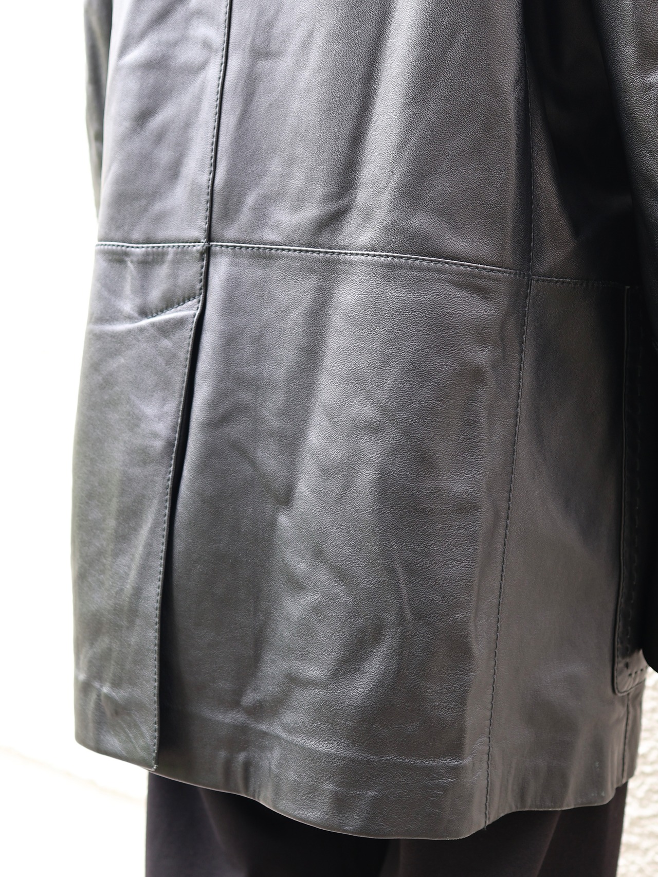 【gianfranco ferre】leather long tailored jacket