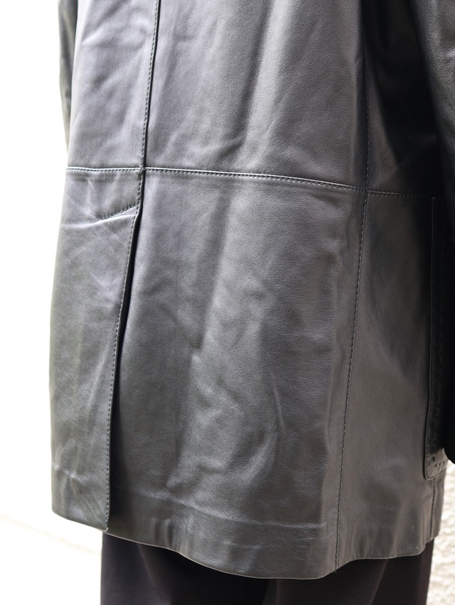 【gianfranco ferre】leather long tailored jacket