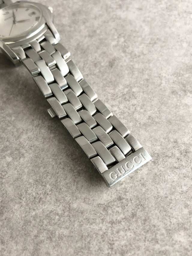 GUCCI グッチ 腕時計 シルバー ローマ文字 ステンレススチール 5500M クウォーツ vintage ヴィンテージ オールド d4tcce
