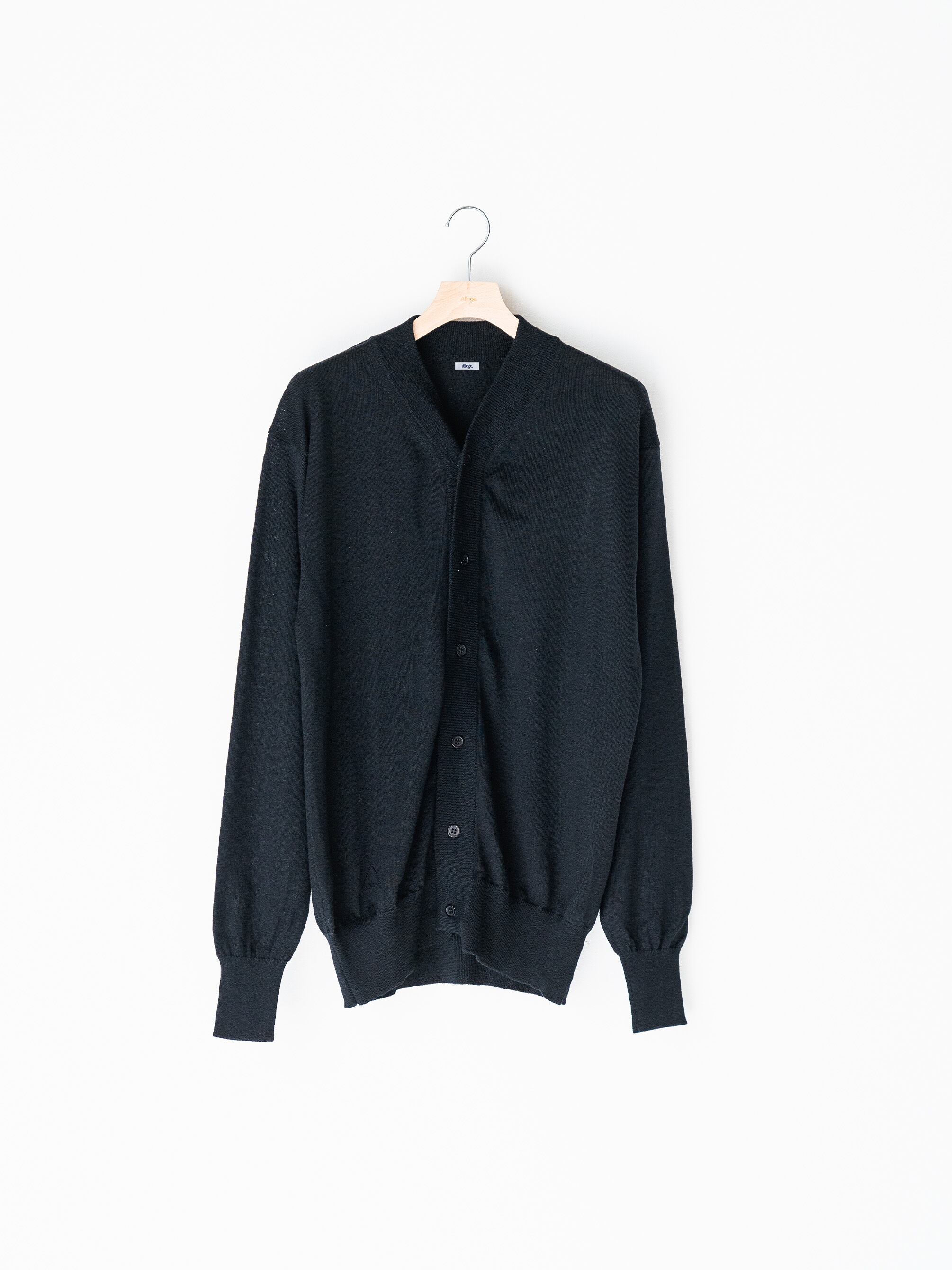 Allege STANDARD V-NECK KNIT CARDIGAN BLACK AL24AWK-KN05 | BEST  