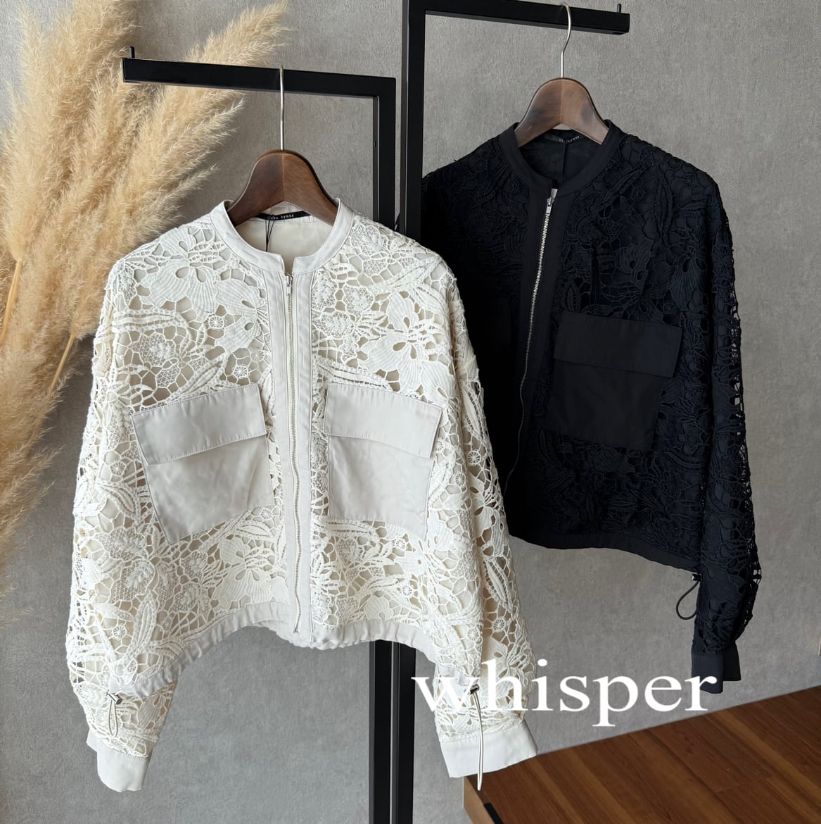 zampa レースポケットドロストブルゾン(N) | whispermusee