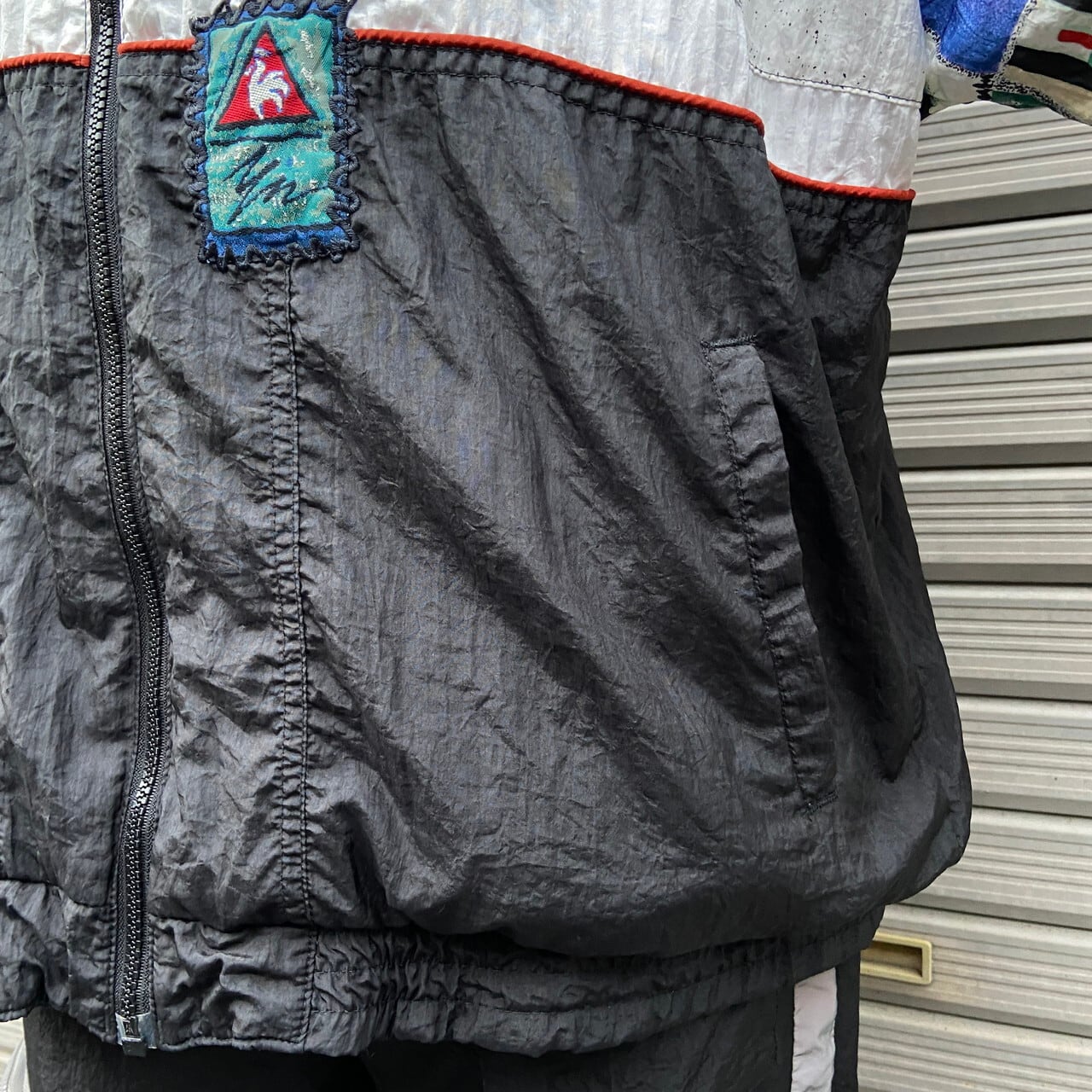 90年代 le coq sportif ルコック スポルティフ 柄切替 ナイロン 