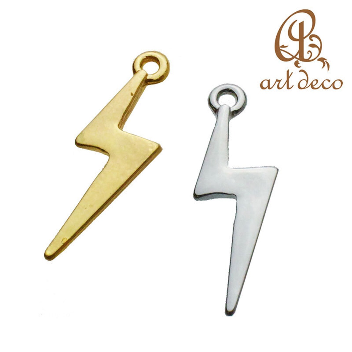 チャーム 雷 カミナリ 2個 26mm×8mm [cha-50821] アクセサリー パーツ 