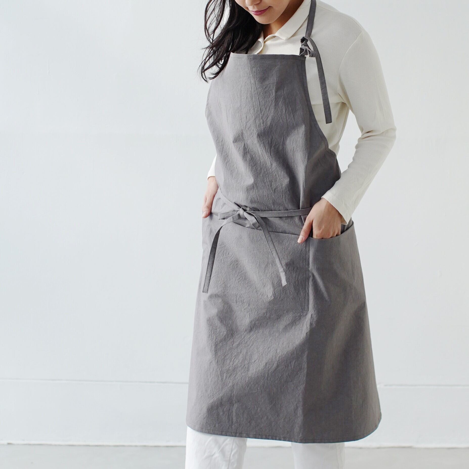 chimaki エプロン チムニーエプロン chimney apron / コットン cotton / brown・gray