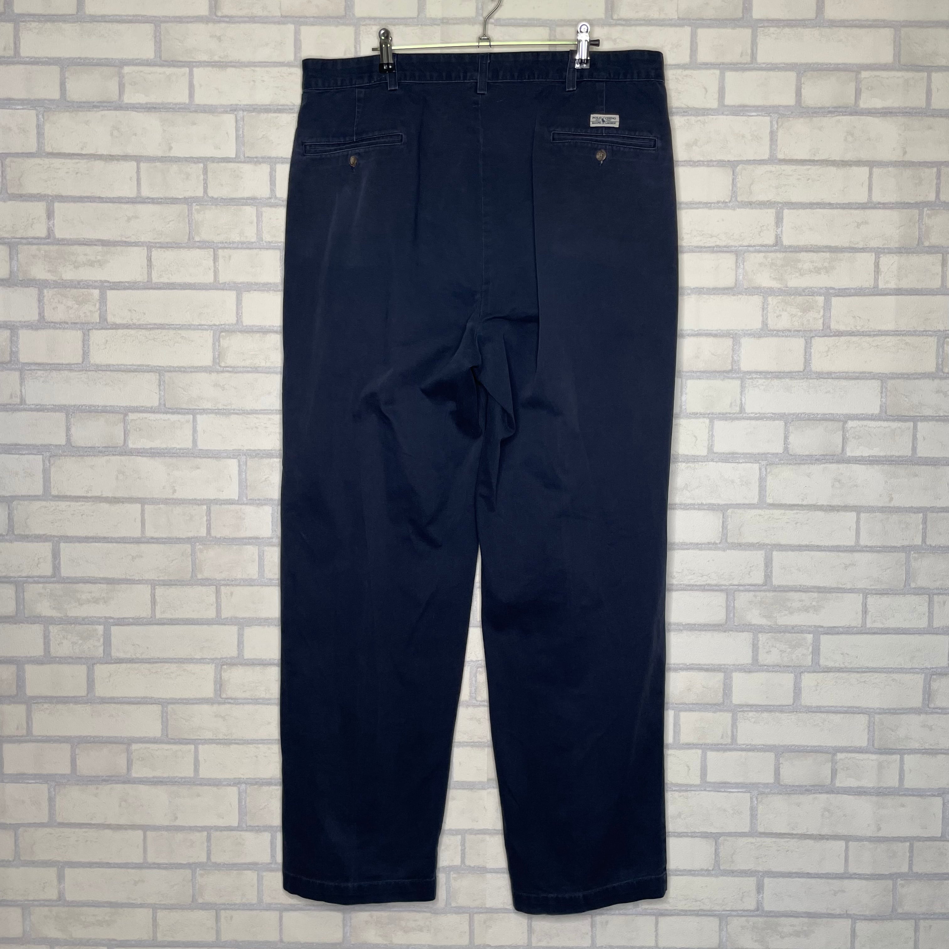Polo By Ralph Lauren コットンパンツ W38×L32 ツータック ポロチノ 