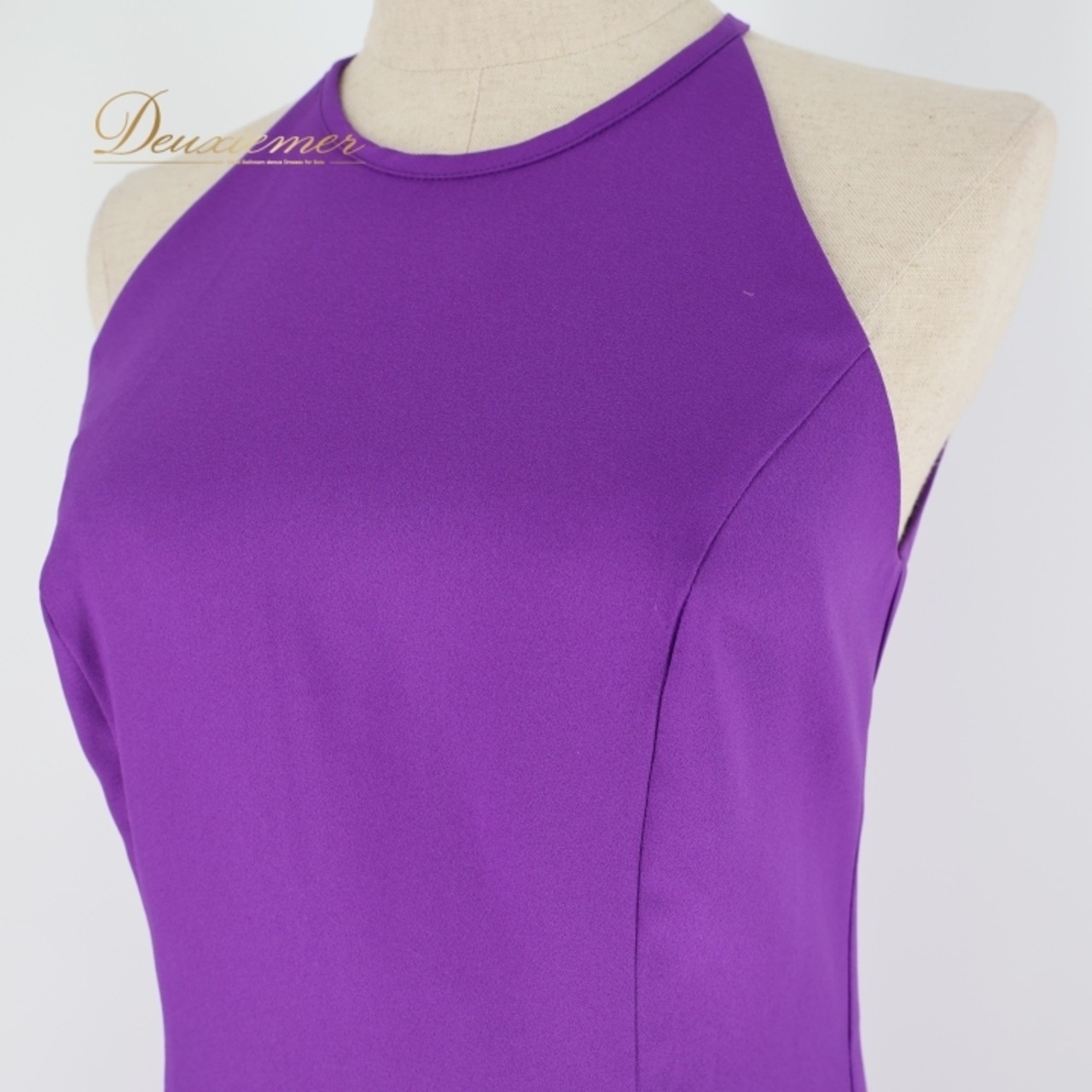 フラダンス 衣装 ワンピース ドレス マウナロア パープル系 Maunaloa ワンカラー ノースリーブ ホルターネック 無地 シンプル 肩出し セクシー 上品 大人 かわいい 華やか 鮮やか ハワイアン アロハ フラ ダンス レッスン 練習 エレガント